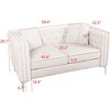 NicBex 59.4 Inch Velvet Couch,Jeweled Buttons Tufted 2-Seater Sofa with 2 Pillows for Living Room,Office,Apartment - 3 of 4