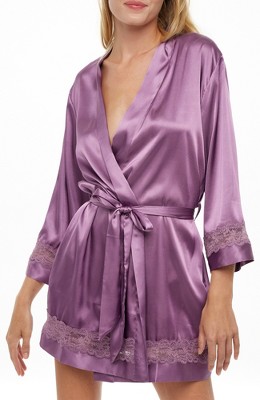 Piccocasa Silk Satin Women Lady Lingerie Robe Sleepwear Nightwear