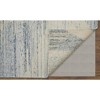 Ivory Blue And Silver Abstract Hand Knotted Distressed Area Rug - 4 of 4