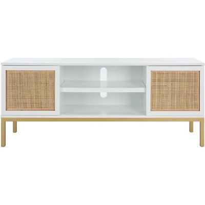 Zadie 2 Shelf Rattan Media Stand - Safavieh