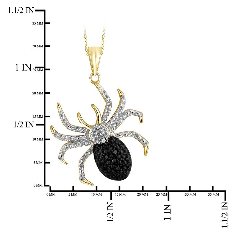 120 CT. T.W. Round-Cut Black and White Diamond Pave Set Spider Pendant (18"), 2 of 3