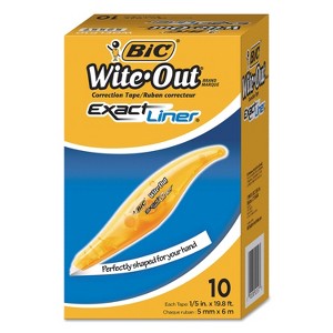 BIC Wite-Out Brand Exact Liner Correction Tape Non-Refillable 1/5" x 236" 10/BX WOELP10 - 1 of 4