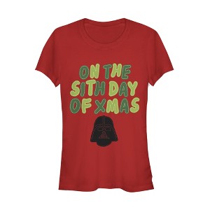 Juniors Womens Star Wars Christmas Sith Day T-Shirt - 1 of 3