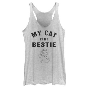 Women's Aristocats Marie My Cat Is My Bestie Racerback Tank Top - 1 of 4