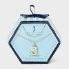 14K Gold Dipped Cubic Zirconia Duo Initial Multi-Strand Necklace - A New Day™ Gold - 3 of 4