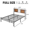 VECELO Full/Queen/King Size Bed Frame with Wooden Headboard, Metal Bed Platform No Box Spring Needed with Heavy Duty Steel Slat, Brown - 3 of 4