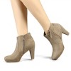 Allegra K Women's Round Toe Side Zip Low Platform Chunky Heel Ankle Booties - 2 of 4