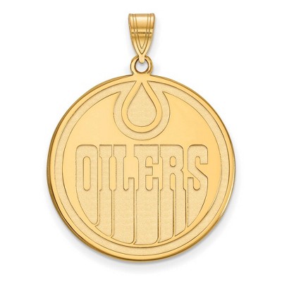 Black Bow Jewelry 14k Yellow Gold Edmonton Oilers NHL Extra Large Pendant