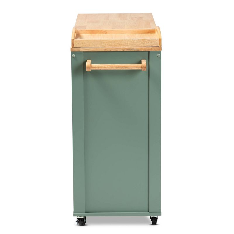 Dorthy Two-Tone Wood Kitchen Cart Green/Natural - Baxton Studio, 5 of 17