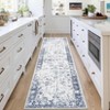 Washable Modern Abstract Indoor Area Rugs, Distressed Floral Print Non Slip Carpet for Home Office - 4 of 4