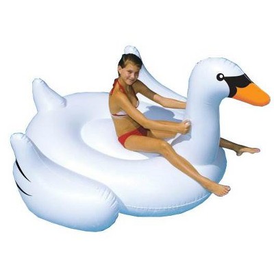 Swimline Giant Inflatable Ride-On 75-Inch Swan Float for Swimming Pools | 90621