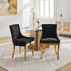 Chenille Dining Chairs Set of 2,Classic Upholstered Dining Room Chairs with Plated Legs,Foam Filled Accent Chairs for Modern Home-Cuddlewood - 3 of 4