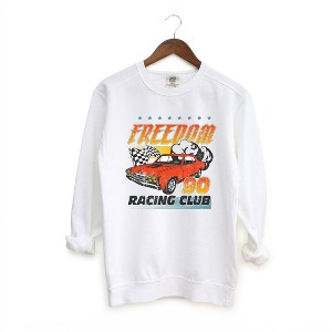 Simply Sage Market Women's  Garment Dyed Graphic Sweatshirt Freedom Racing Club - 1 of 2