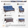 Gymojoy Outdoor Patio Sofa Ottoman Table with Swivel Chairs - 2 of 4