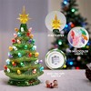 Joyfy Ceramic Christmas Tree, 12'' Hand-Painted Tabletop Christmas Tree with LED Lights & Flower Leaf Design, Christmas Decorations Indoor - 4 of 4