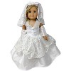 Doll Clothes Superstore Handmade Princess Wedding Dress with Veil for 18-Inch Girl Dolls - 2 of 4