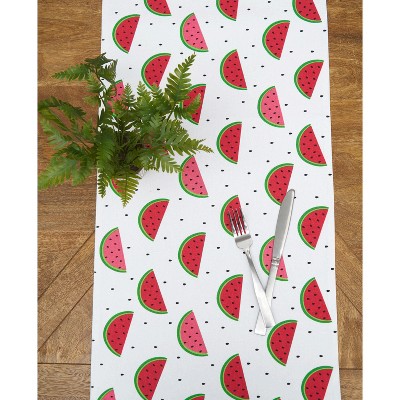 Red and White Cotton Watermelon Slice Table Runner