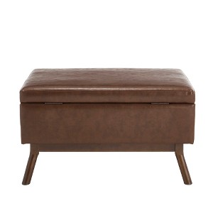 Airsurfer Mid-Century Modern Square Coffee Table Storage Bench, Assembled, for Living Room, Entryway, Family Room, Use as Coffee Table or Shoe Bench - 1 of 4