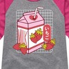 Girls' - Instant Message - Strawberry Milk Shirt Tail Raglan Graphic T-shirt - 2 of 4