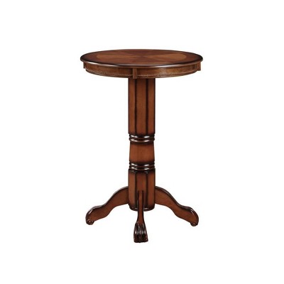 Brandy Finish Round Wood Bar Height Pub Table