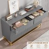 Dresser for Bedroom, 53.5" Large Dresser Organizer, 6 Drawer with Golden Metal Handle and Legs, Modern Chest of Drawers, Grey Dressers with Drawers - 3 of 4