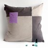 Slickblue Happy Pieces Knitted Fabric Patchwork Pillow - 19.7" Decorative Cushion with Down-Alternative Fill - 3 of 3