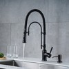 WOWOW Single Handle Pull Down Spring Kitchen Faucet with Soap Dispenser - 2 of 4