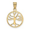 Black Bow Jewelry 14k Yellow Gold Round Framed Tree of Life Pendant, 15mm (9/16 inch) - 3 of 4