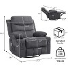 Nursery Recliner Chair, Oversized Corduroy Rocking Recliner with 360° Swivel, Massage, Heat, Cup Holder, Manual Recliner Sofa for Living Room - 2 of 4