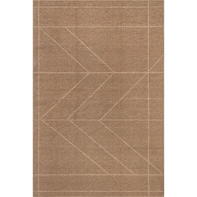 Nuloom Ellen Geometric Easy-Jute Pet Friendly Machine Washable Area Rug, 4' x 6', Natural