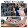 Garnen Foldable Tote Bag, Nylon Reusable Bag Foldable Tote for Grocery, Reusable Foldable Bag Shopping Bag Tote Bag for Travel Machine Washable, Pink - 3 of 4