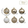 Aoibox 30pcs 2.36 Inch White Gold Shatterproof Christmas Ball Ornaments Modern Luxury Tree Decor Lightweight Hanging Set - 3 of 4