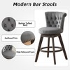 QingMoon 360° Swivel Bar Stools, Velvet Counter Height Chairs Set of 2 with Footrest Ring and Tufted Button Trimmed Edges for Kitchen Island, Pub - 4 of 4
