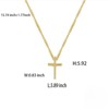 Clotth Sterling Silver Cross Pendant Necklace - Minimalist Style with 925 Silver and Sparkling Zirconia, Chic Collarbone Chain Jewelry for Women - 3 of 4