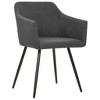 vidaXL Dining Chair Set of 2 Dark Grey Fabric (100% polyester), metal - 2 of 2