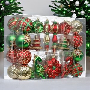 108pc Christmas Sensation Mega Holiday Ornament Set, Unique Baubles, Trees, Candycanes, and Snowflakes| OrnamentallyYou - 1 of 4