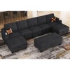 Belffin Oversized U-Shaped Chenille Sectional - 8-Seater Modular with Storage & Convertible Design - 3 of 4
