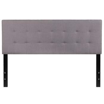 Flash Furniture Bedford Tufted Upholstered Queen Size Headboard in Light Gray Fabric