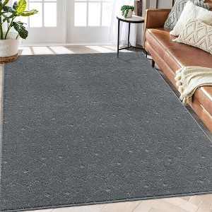 Area Rug Moroccan Geometric Rug Shag Rug High-Low Pile Indoor Carpet, 10'x13' Dark Gray - 1 of 4