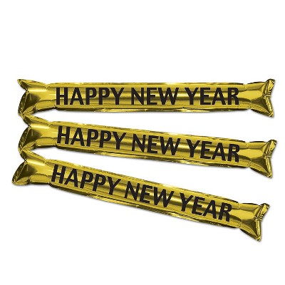 Beistle 22" Metallic Make Some Noise Party Sticks Black/Gold 8/Pack 80161-BKGD