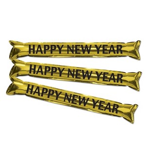 Beistle 22" Metallic Make Some Noise Party Sticks Black/Gold 8/Pack 80161-BKGD - 1 of 1
