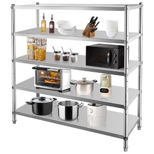Stainless Steel Shelves,47x18x72 in Storage Shelf 5-Tier Heavy Duty Storage Rack - 1 of 4