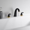 Sumerain 2 Handle Widespread Roman Bathtub Faucet Tub Filler with Rough-in Valve, Black and Gold - 2 of 4
