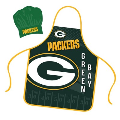 NFL Apron & Chef Hat Set, with Large Team Logo - Green Bay Packers