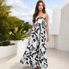 Anna-Kaci Women's Tube Ruffle Detail Layered Floral Print Flared Maxi Dress - 3 of 4