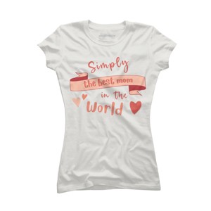 Junior's Design By Humans Mother's Day Simply the Best Mom Banner By BoogieCreates T-Shirt - 1 of 2