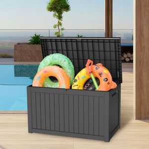 Janey 230 Gallon Waterproof Resin Storage Box, Large Shed, Patio Outdoor Furniture - Maison Boucle - 1 of 4