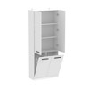 FUFU&GAGA Modern White Kitchen Cabinet with Storage Basket on the Lower Layer - 3 of 4