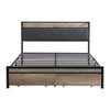 DOMETOUR Full Metal Platform Bed Frame w/ Upholstered Storage Headboard, USB Port, Footboard Drawers, No Box Spring, Large Under-Bed Storage - 3 of 4