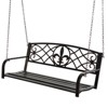 Outsunny Steel Hanging Porch Swing, Fleur-de-Lis Design Outdoor Swing Seat Bench with Chains for the Yard, Deck, & Backyard, 485 LBS Weight Capacity - 4 of 4